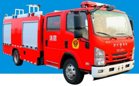 慶鈴五十鈴雙排水罐消防車