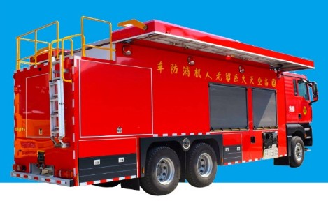 重汽汕德卡無人機滅火消防車